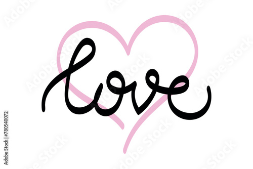 Heart And Word Love Calligraphy