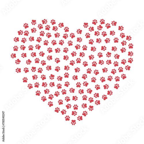 Heart Made From Paw Prints