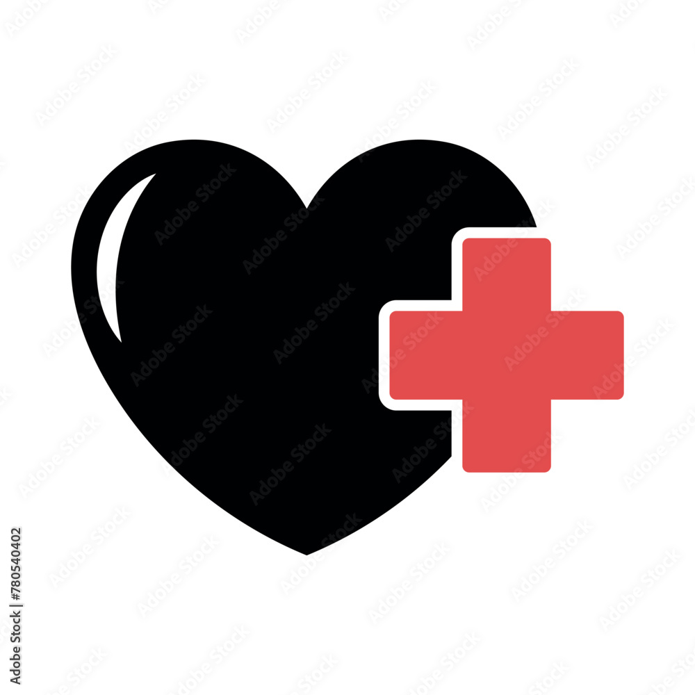 Heart With Health Plus Sign Heart With Health Plus Sign