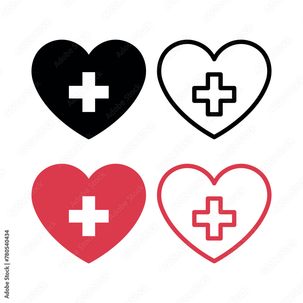Obraz premium Heart With Plus Set