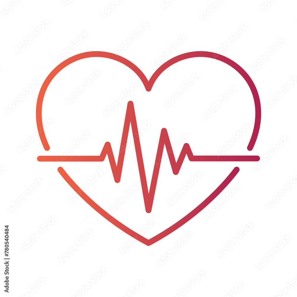 Heartbeat Heart Gradient Outline Heartbeat Heart Gradient Outline