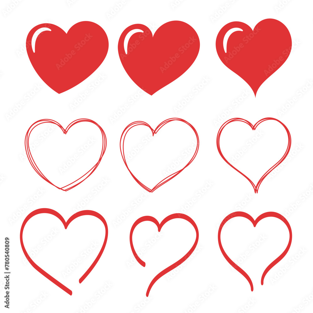 Hearts Set in Multiple Styles