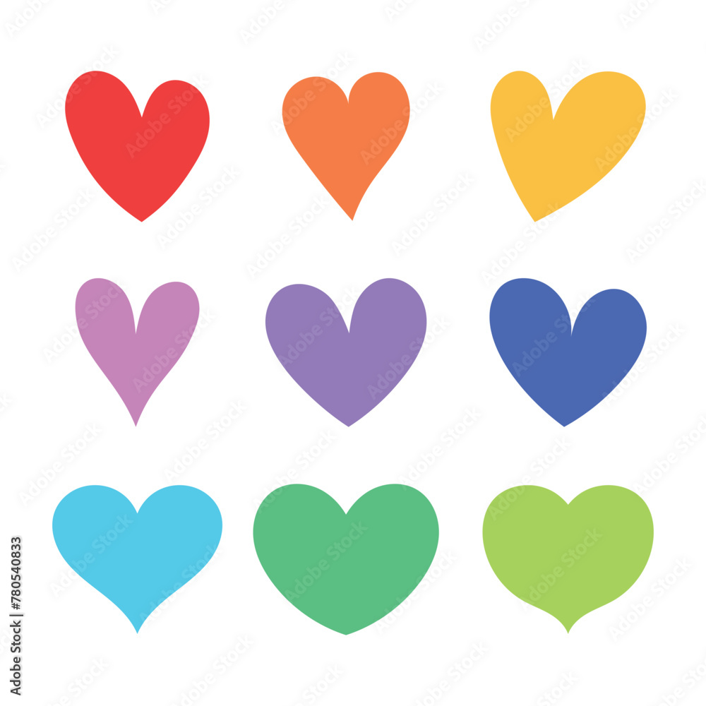 Hearts Set Multi Colours Hearts Set Multi Colours