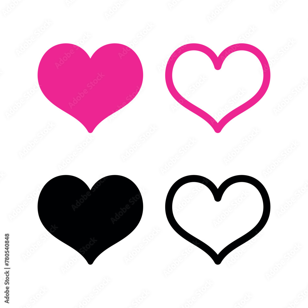 Hearts Set Pink And Black