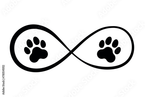 Infinite Sign With Paw Prints