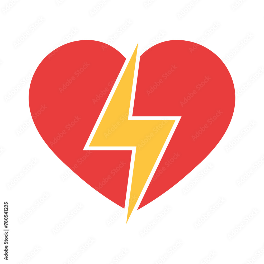 Lightning Bolt Through Flat Heart Lightning Bolt Through Flat Heart