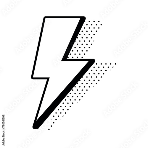 Lightning Bolt Half Tone Cartoon Style