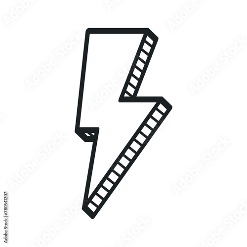 Lightning Bolt Hand Drawn 3D Style