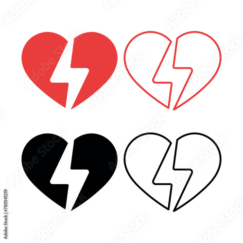 Lightning Bolt Heart Set Multiple Colours