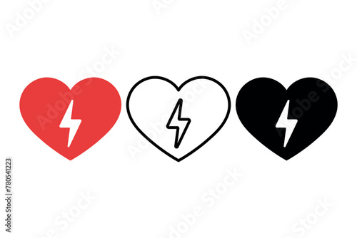 Lightning Bolt Heart Set of Three
