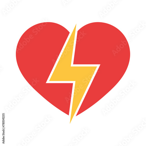Lightning Bolt Through Flat Heart