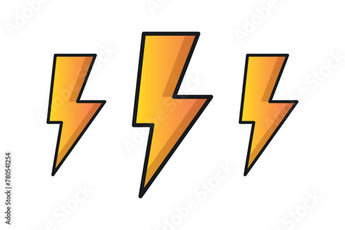 Lightning Bolts Gradient Outline