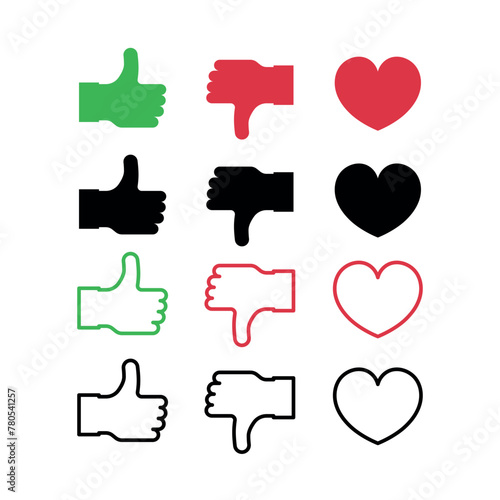 Like Dislike Heart Outline