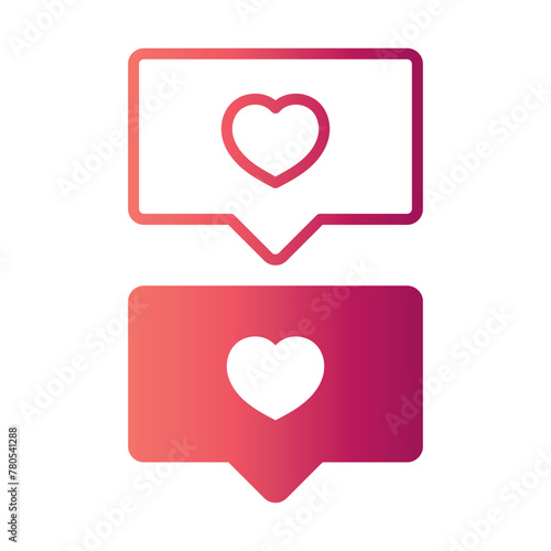 Like Message Gradient Filled And Outline