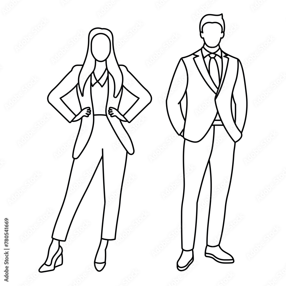 Man and Woman Business Avatars Man and Woman Business Avatars
