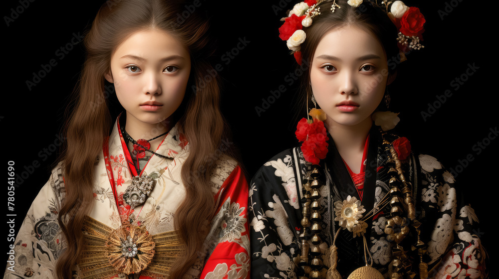 The photographs highlight the elegance and beauty of traditional attire such as kimonos in Japan or saris in India