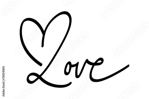 Love Word With Heart Calligraphy 3