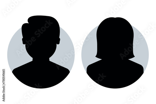 Male And Female User Circles Glyph photo
