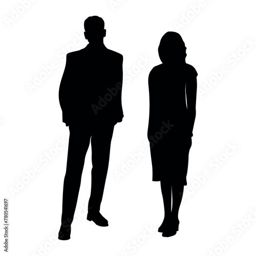 Man in Suit Woman in Dress Silhouette