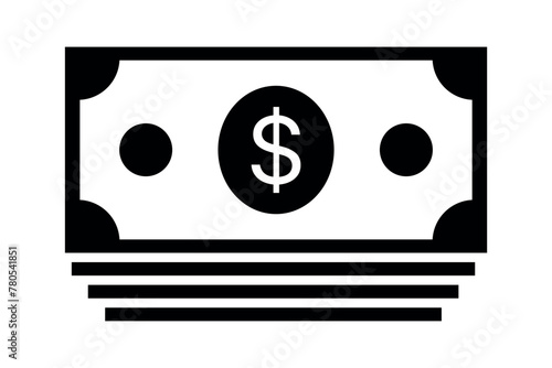 Money Bank Notes Stack Glyph Style