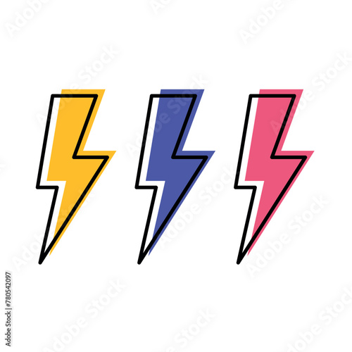 Offset Colours Lightning Bolts Multiple Colours Set