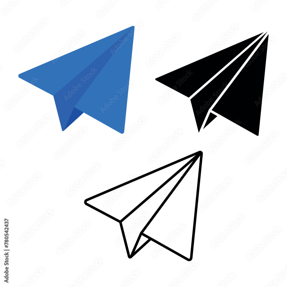 Paper Airplane Outline Glyph Flat Paper Airplane Outline Glyph Flat