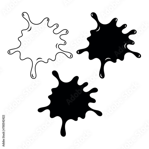 Paint Splat Outline Silhouette And Black