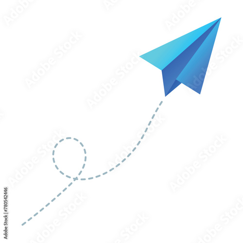 Paper Plane Gradient With Route Line