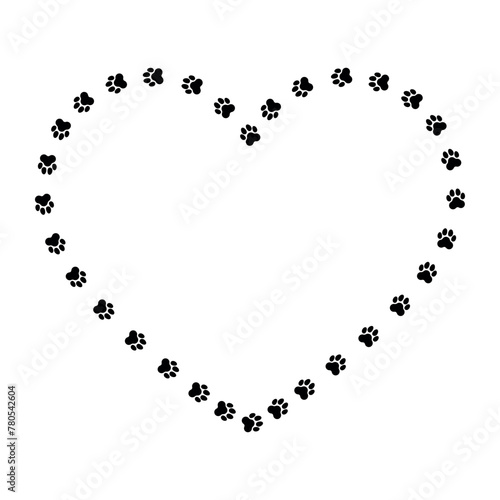 Paw Prints Heart Shape