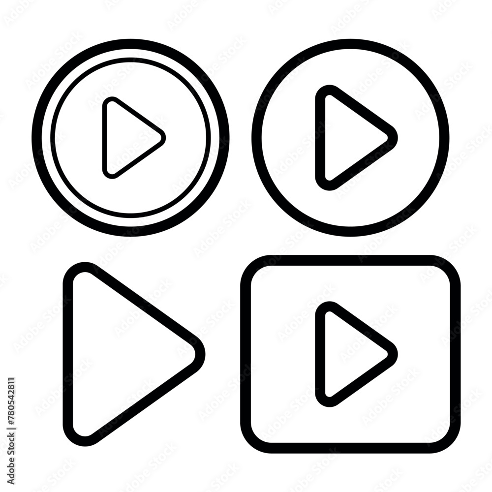 Play Buttons Set Play Buttons Set