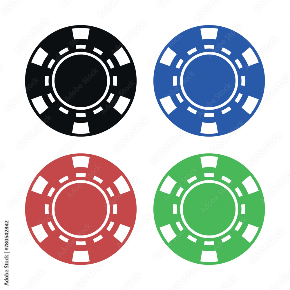 Poker Chips Multiple Colours Set Poker Chips Multiple Colours Set