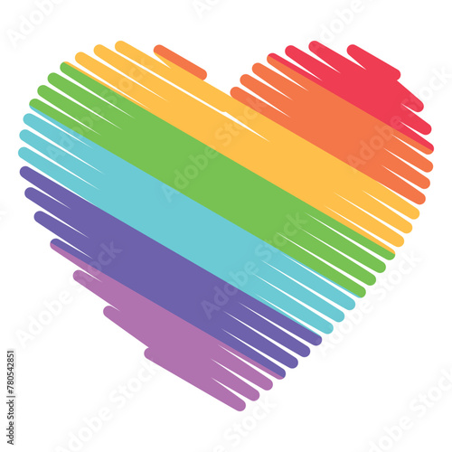 Pride Heart Sketchy Style