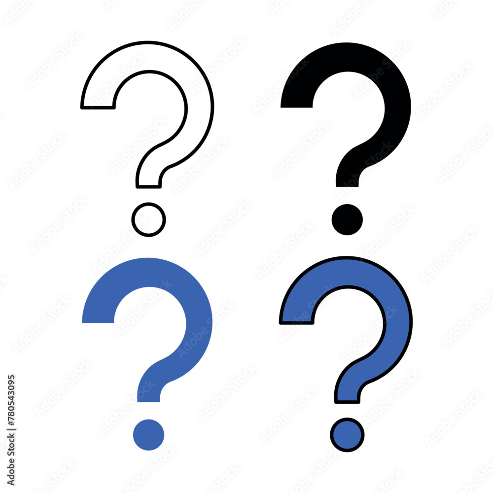 Question Mark Outline Glyph Flat Filled Colour Question Mark Outline Glyph Flat Filled Colour