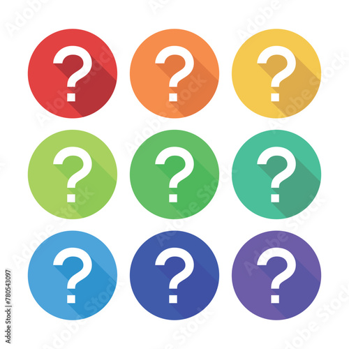 Question Mark Circle With Shadow Set