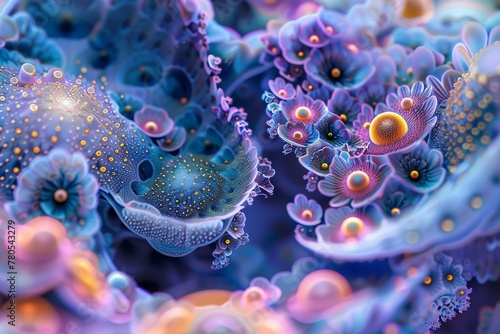 Pollen under a microscope With intricate patterns and textures adorning the surface.