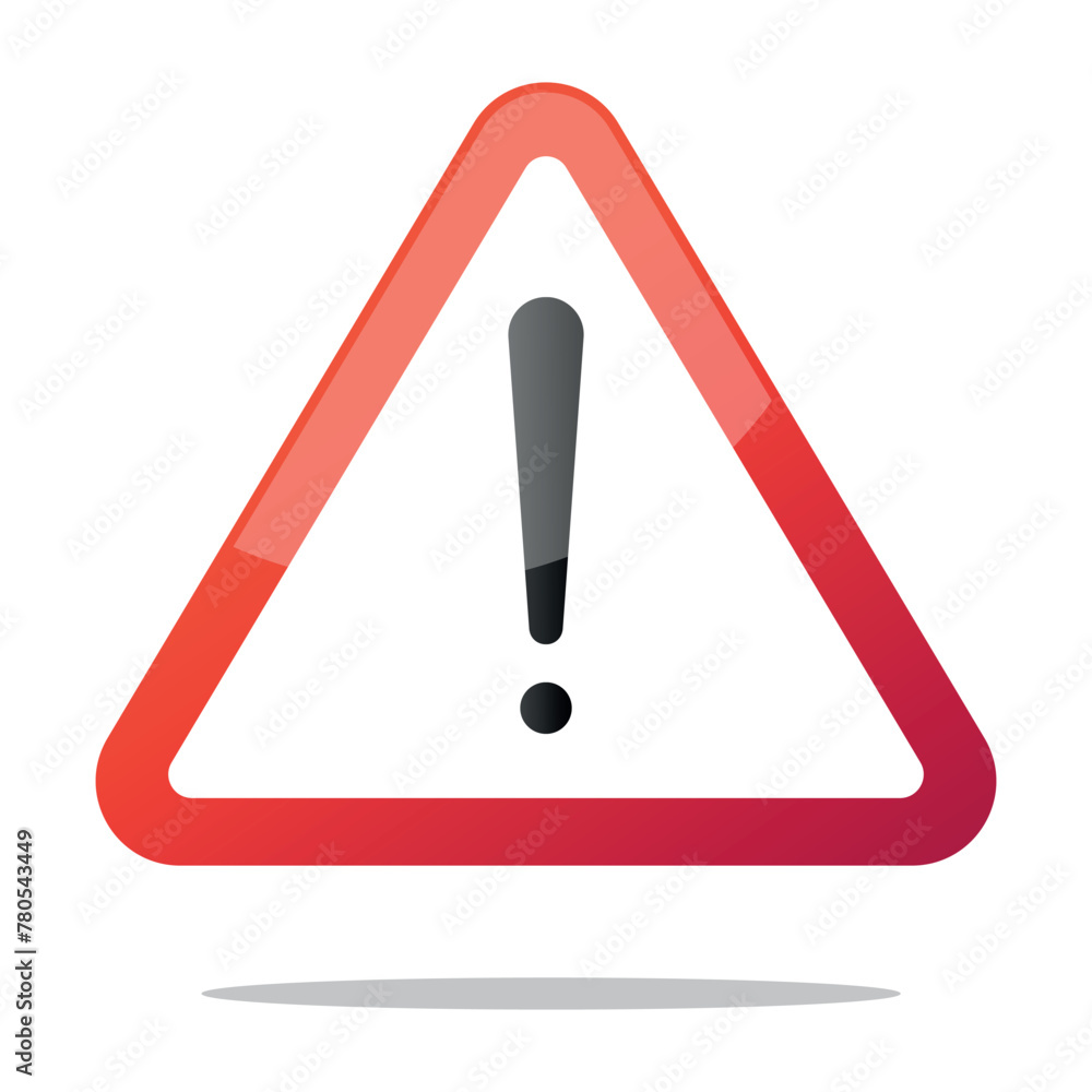 Red Warning Sign Gradient Red Warning Sign Gradient