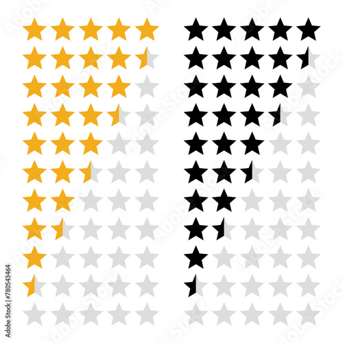Review Stars Set Yellow And Black