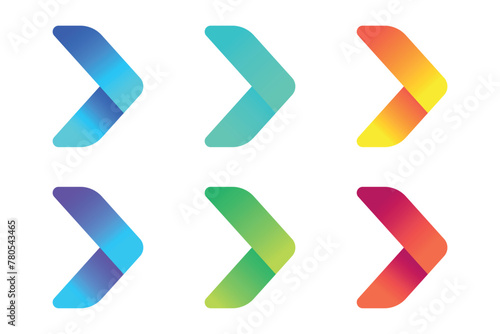 Right Abstract Arrows Gradient Set