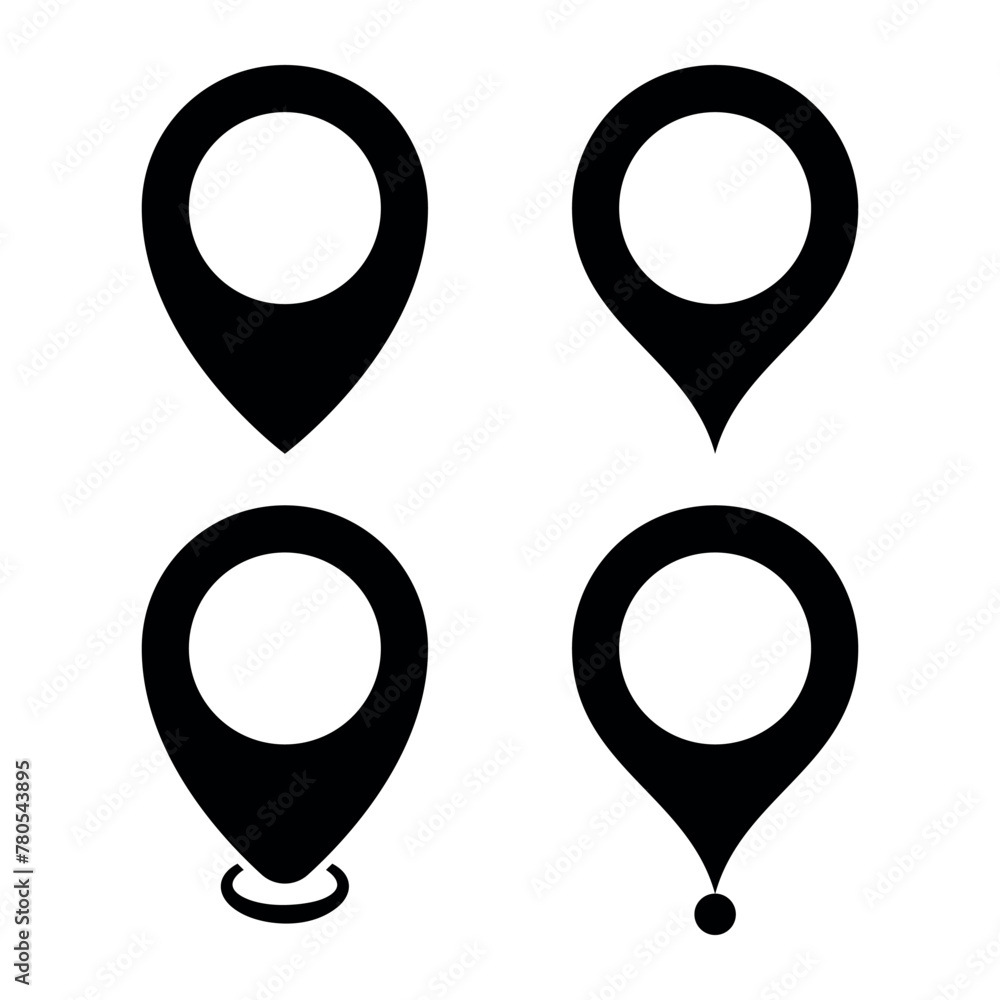 Set of Four Glyph Location Pins Set of Four Glyph Location Pins