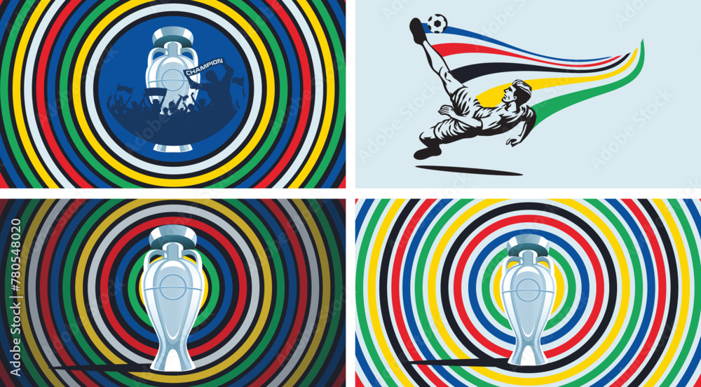 Εκτύπωση καμβά Vector trophy of the European Football Championship 2024 in Germany vector illustration