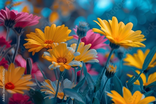 Vibrant Blossom Spectrum: Springtime Floral Fantasy photo
