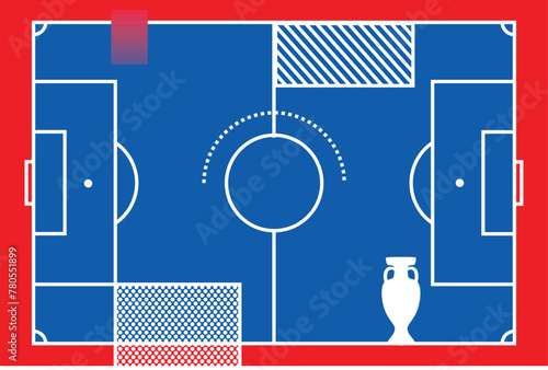 Vector trophy of the European Football Championship 2024 in Germany vector illustration.