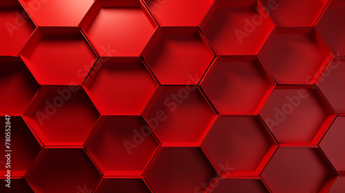 Abstract Red Hexagonal Background in High Resolution