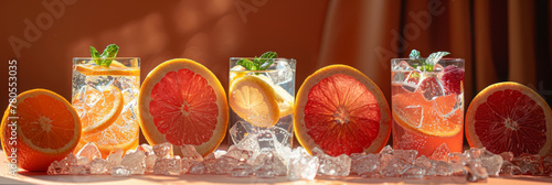 Refreshing Citrus Infused Water in Sunlit Glasses