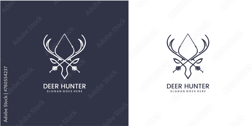 deer hunter vector design template.
