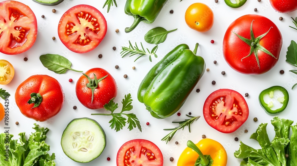 Set of Vegetables isolated on white background. Healthy eating concept. Flat lay, top view. Set of Vegetables isolated on white background. Healthy eating concept. Flat lay, top view.