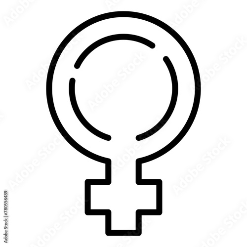 Female sex icon. Feminism symbol. Gender vector illustration. Girl power icon isolated.