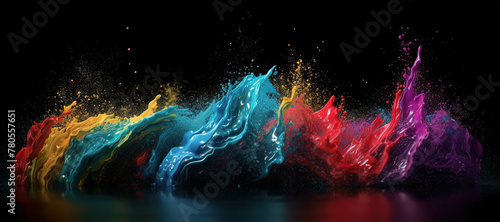 colorful watercolor ink splashes  paint 232