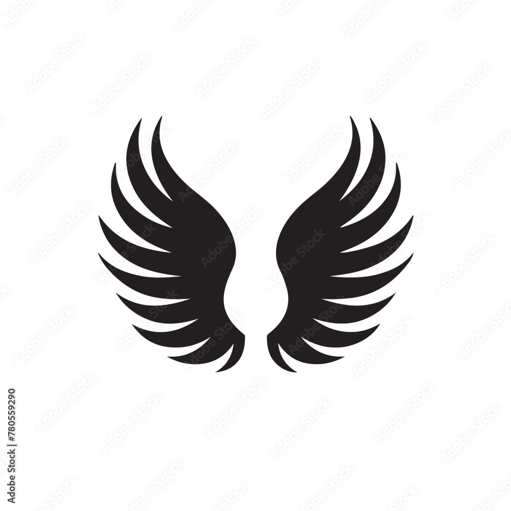 Angel wings logo icon design, vector illustration on white background Angel wings logo icon design, vector illustration on white background