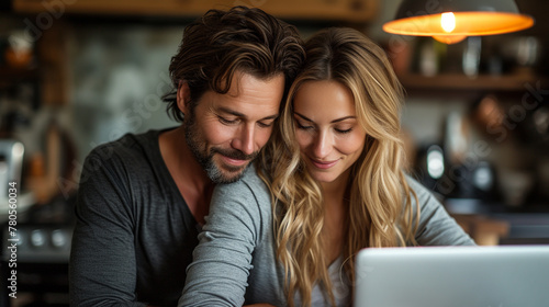 Couple Enjoying Time Together with Laptop
